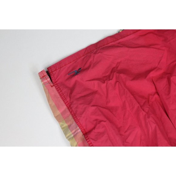 Vtg 90s Hobie Surfing Mens XL Faded Color Block Lined Shorts Swim Trunks Plaid - Picture 4 of 9